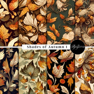 Shades of Autumn | Digital Paper Pack | Printable Paper | Floral Patterns | Scrapbooking Paper 2000 x 2000 pixels 150 dpi