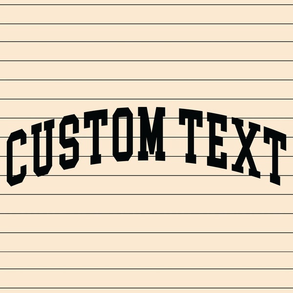 Custom Svg, Custom Athletic Text, Svg, Png, Dxf, Eps, Ai, Jpg, Cut File, Print File