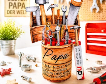 Duplo Banderolen Vatertag Papa Werkzeug Geschenk Printable Papa ist der Hammer DIY Last Minute Geschenk Ausdrucken Vorlage Männer Geschenk