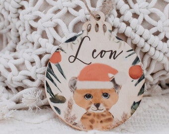 Weihnachtskugeln,Weihnachtskugeln Holz,Weihnachtskugeln personalisiert,Weihnachtskugel Name,Weihnachtskugel Leopard,Weihnachtskugeln Boho
