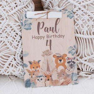 Geburtstagskarte, Geburtstagskarte personalisiert mit Name, Geldgeschenk zum Geburtstag, Geldkarte Holz mit Name, Geschenkkarte Holz