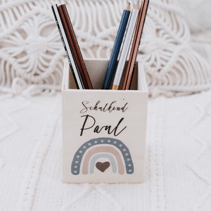 Pen holder personalized, gift for school enrollment, pen holder wood, pen holder children, school child, kindergarten child, pen box