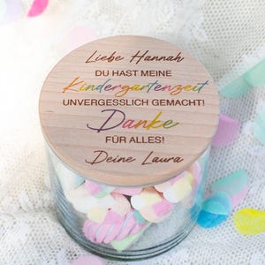 Gift for kindergarten teacher, farewell gift, thank you gift, farewell storage jar personalized, kindergarten teacher with heart