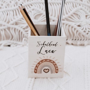 Personlig pennhållare, skolstartspresent, pennhållare i trä, pennhållare för barn, skolbarn, dagisbarn, pennlåda