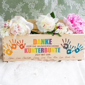 Cadeau d'adieu pour la maternelle, cadeau d'adieu pour l'éducatrice, cadeau de garderie, cadeau d'adieu pour l'éducatrice, cadeau d'adieu personnalisé pour la garderie, boîte en bois colorée