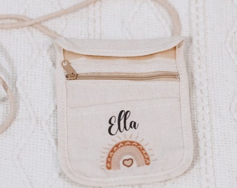 Brustbeutel Kinder, Geldbeutel mit Name, personalisiert, Kindergartentache, Kindertasche, Kindergartengeschenk, Einschulung