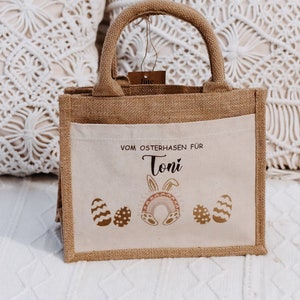 Torba wielkanocna personalizowana imieniem, koszyczkiem wielkanocnym, gniazdem wielkanocnym
