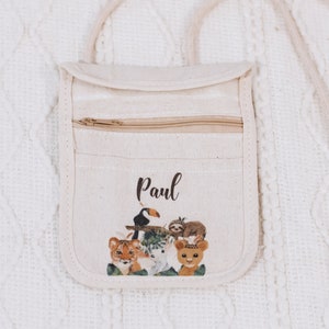 Children's neck pouch, wallet with name, personalized, kindergarten bag, children's bag, kindergarten gift, school enrollment Dschungel