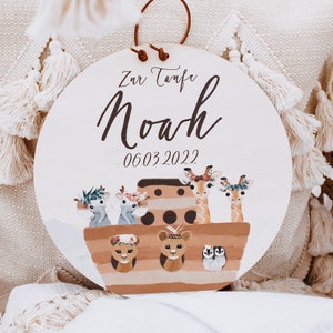 Baptism gift, baptism sign, Noah's Ark, godfather gift, name tag, baby gift, door sign children's room, children's room decoration, for baptism, my baptism