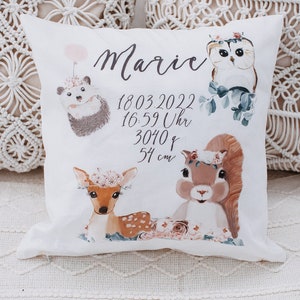 Almofada para bebê, almofada com nome, almofada de nascimento, capa de almofada personalizada com datas de nascimento, presentes para nascimento, presente para bebê, presente de batizado