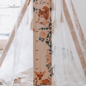 Barra di misurazione fratelli animali dello zoo, barra di misurazione per bambini boho, cameretta dei bambini, cameretta, regalo personalizzato, decorazione della cameretta, battesimo, nascita