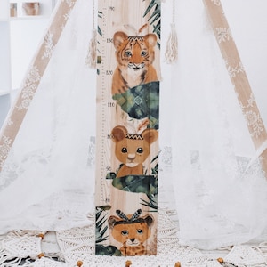 Messlatte Tiger Löwe Leopard, Kindermesslatte Dschungel
