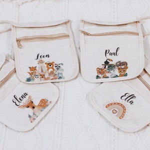 Bolso de pecho infantil, cartera con nombre, personalizado
