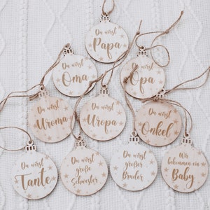 Je wordt vader, je wordt oma, je wordt opa, kerstbal, kerstballen, zwangerschapsaankondiging, kerstcadeau, we krijgen een kindje
