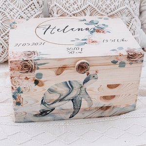 Memory box, memory box, personalized memory box, turtle memory box, baby storage box, baby room, memory box
