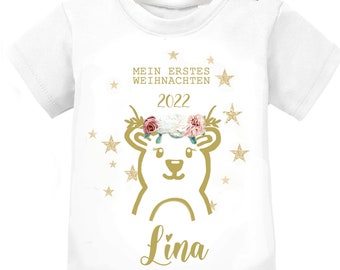 Mein erstes Weihnachten, T-shirt personalisiert Weihnachten, Weihnachtsgeschenk Baby