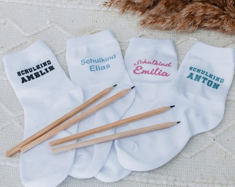 Socks school child, school enrollment socks, school enrollment gift, school cone, personalized socks, school child outfit, socks with name