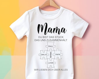 Muttertag Baby Body und T-shirt, Personalisiertes Geschenk Mama, Mama Puzzle, Geschenke Muttertag, Beste Mama