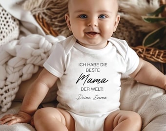 Body de bebé personalizado, body de bebé para el Día de la Madre, idea de regalo para mamá, regalos para el primer Día de la Madre, la mejor mamá del mundo, regalo para mamá bebé