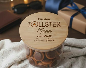 Valentine's Day Gift – Personalized Storage Jar “For the Most Amazing Man in the World”, Romantic Gift for Boyfriend or Husband