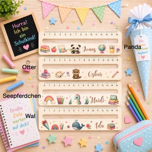 Lesehilfe mit Namen für den ersten Schultag, personalisiertes Schulgeschenk zur Einschulung.