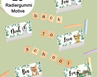 Eraser with name, gifts school child, school cone, eraser personalized