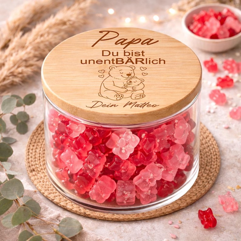 Personalisiertes Papa Geschenk Glas mit Gravur Papa du bist unentbehrlich