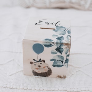 Money box, money box with name, money box children, money box christening, money box hedgehog, baby gift, children&#39;s room decoration, wooden money box, piggy bank
