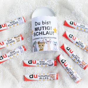 Einschulung Geschenk Schulkind Kleinigkeit Schultüte Mutmacher Schule Sprüche Banderolen Geschenk zum ausdrucken