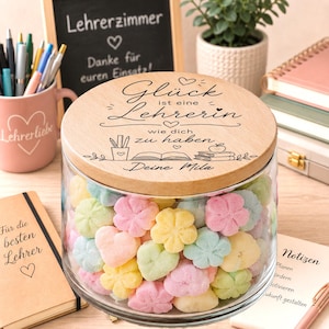 Geschenkidee für Lieblingslehrerin Vorratsglas personalisiert