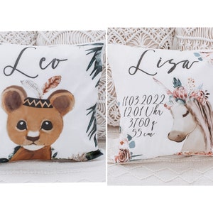 Almofada para bebê, almofada com nome, almofada de nascimento, capa de almofada personalizada com datas de nascimento, presentes para nascimento, presente para bebê, presente de batizado