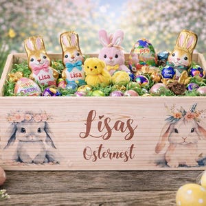 Osternest mit Namen als personalisiertes Ostergeschenk für Kinder