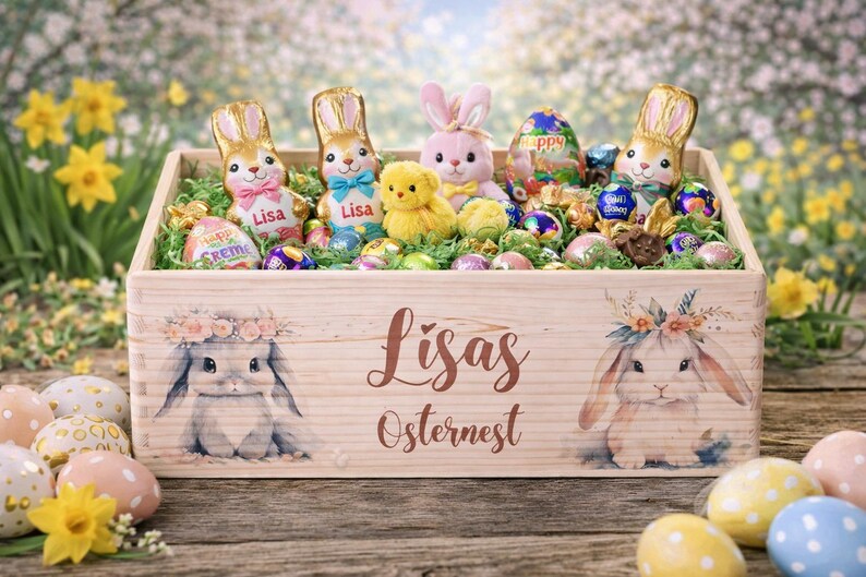 Osternest mit Namen als personalisiertes Ostergeschenk für Kinder