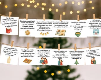 Calendario dell'Avvento tempo condiviso 36 attività da stampare Calendario dell'Avvento per bambini e adulti Calendario dell'Avvento fai da te tempo in famiglia