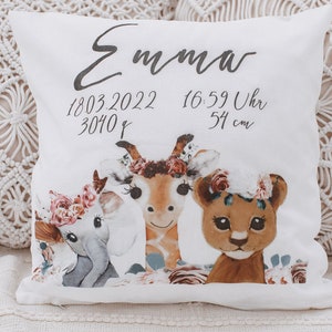 Almofada para bebê, almofada com nome, almofada de nascimento, capa de almofada personalizada com datas de nascimento, presentes para nascimento, presente para bebê, presente de batizado