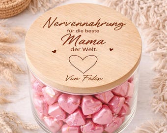Troostvoedsel voor mama - Bewaarpot, Beste mama ter wereld, Moederdagcadeau voor mama, Gepersonaliseerd grappig cadeau voor mama, Snoeppot