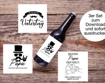 Vatertagsgeschenk Bier Flaschen Etikett für Papa Vatertag Bier personalisiert Vatertagsgeschenk lastminute Geburtstag Bieretikett