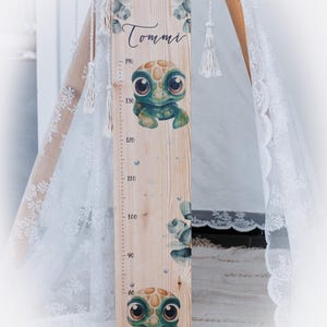 Gráfico de altura, gráfico de altura infantil tartaruga, decoração de quarto infantil, presente para bebê