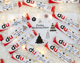 Adventskalender 24 Duplo Banderolen zum Download und ausdrucken last minute Geschenk Adventskalender DIY