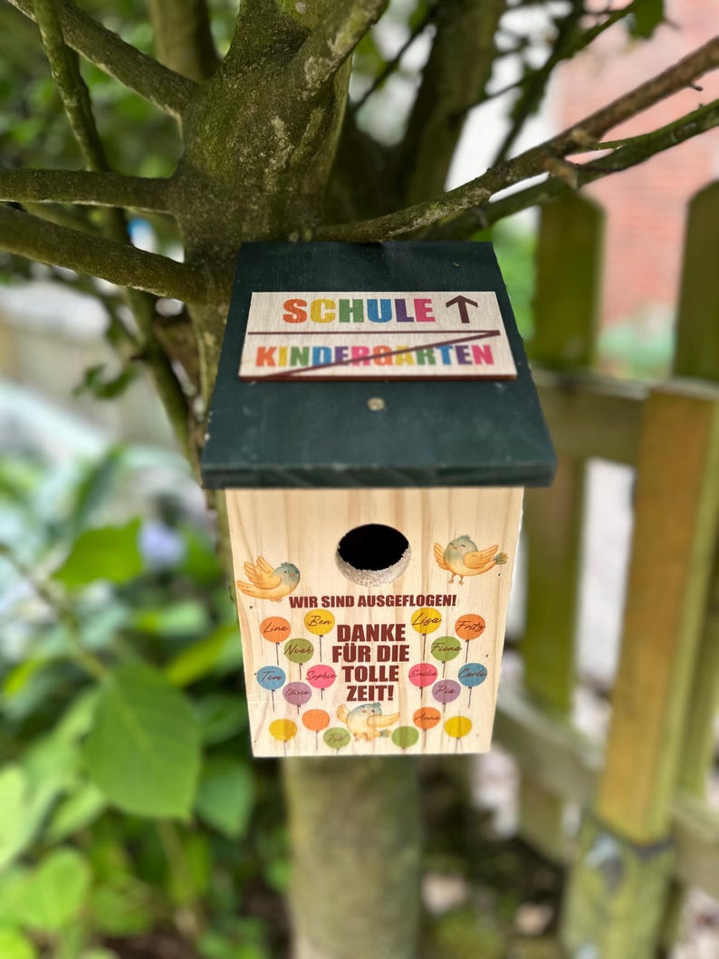 Vogelhaus Kindergarten Abschiedsgeschenk Kindergarten Geschenk Erzieher Vogelhaus personalisiert