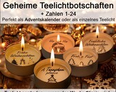 Teelicht Weihnachten Teelichtbotschaften Weihnachten PDF | 216 Sprüche + Zahlen 1–24 | DIY Adventskalender Kerzen Geschenkidee Digital