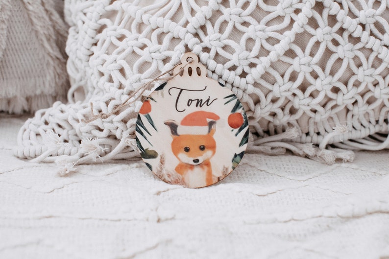 Christmas baubles, wooden Christmas bauble, personalized Christmas baubles, Christmas decorations, Christmas gifts Fuchs