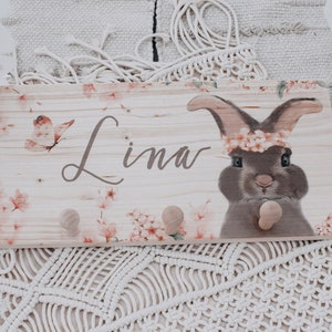 Kleiderhaken „Hase“ Aus Holz & Textil – 16 Cm, Natur, Handgefertigt