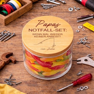 Papa Geschenkidee personalisiertes Süßigkeiten Glas für Vatertag