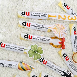 Komplettes Silvester Orakel Printable Set mit Banderolen, Boxen und Sprüchen, digitaler Download zum Selbstausdrucken