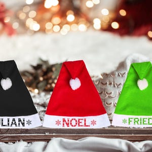Cappello di Natale personalizzato, regalo di Natale unico, cappello di Natale per bambini, cappello di Babbo Natale, regalo di Natale per la famiglia