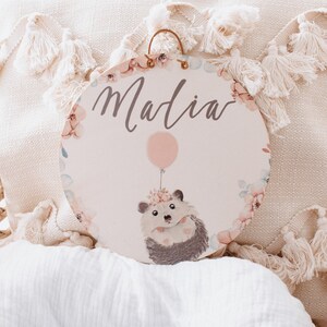 Namensschild Holz Waldtiere, Baby Schild, Babyzimmer Deko, Holzschild personalisiert,Boho Tiere,Fuchs, Reh,Geschenke zur Geburt,Namensschild Igel