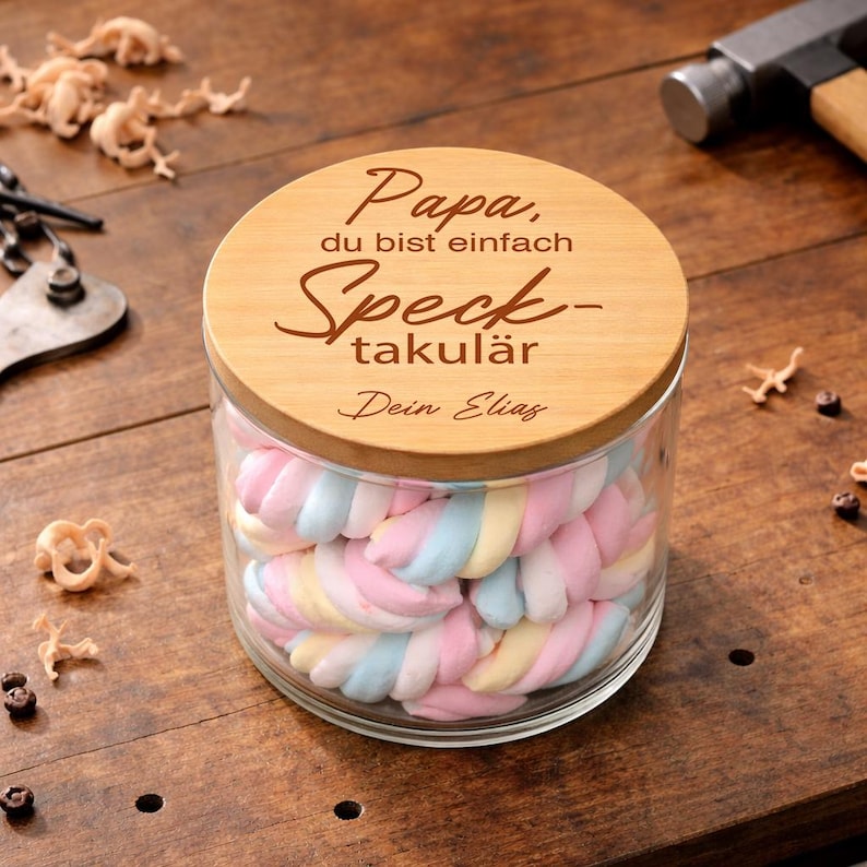Personalisiertes Bester Papa der Welt Glas mit Namen Geschenkidee Vatertag