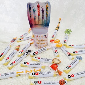 Duplo Banderole mit Sektgläsern – elegantes Silvester-Design für Orakel-Spiel oder Tischdeko