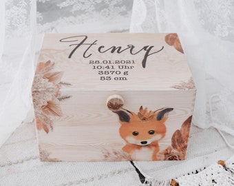 Baby memory box, baby memory box, baby room decoration, baby decoration, baby memory box, fox, boho animals, memory box, gifts for birth